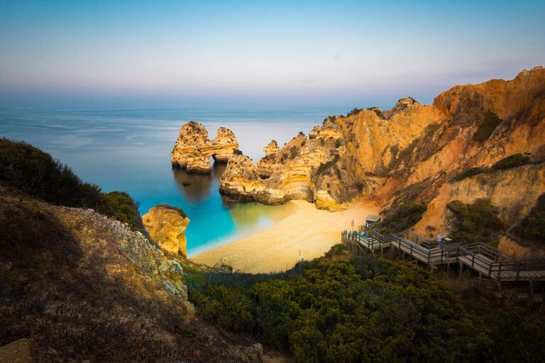Praia do Camilo, Algarve. A little cove below the cliffs.
