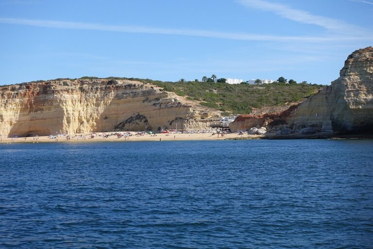 Praia dos Caneiros, Algarve. A golden cove beyond Ferragudo.
