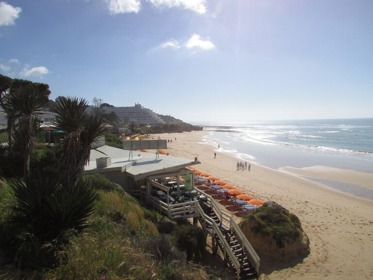 Praia da Oura, Algarve. A broad beach on Albufeira’s coast.