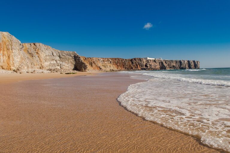 Praia do Tonel, Algarve. Open surf on the Sagres coast.