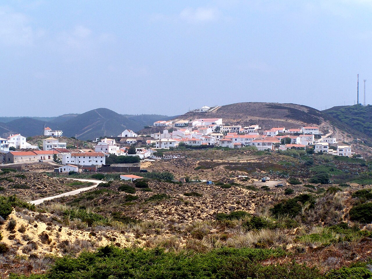 Carrapateira village across the open hills of the west coast.
