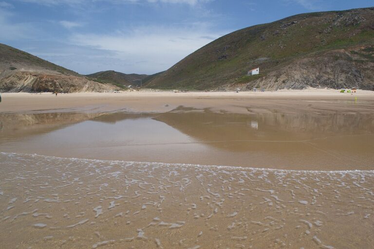 Praia de Vale Figueiras, Algarve. A valley opening onto the Atlantic.